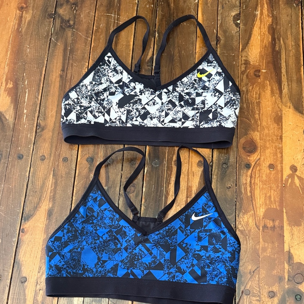 Nike Women’s Geometric Print Sports Bras - Black/White & Blue/Black